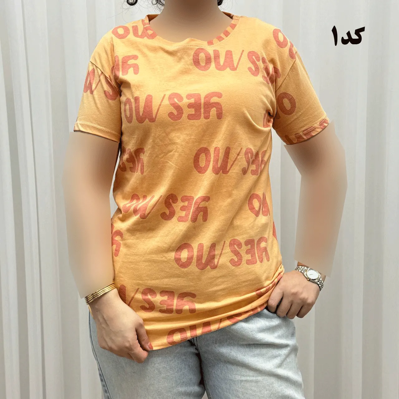 تیشرت طرحدار H&M کد 1169 نخ پنبه چهارفصل زنانه دخترانه تنخور راحت