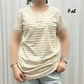تیشرت نخی پنبه H&M جلودکمه کد 1164 چهارفصل زنانه و دخترانه تنخور راحت سایزبندی کامل