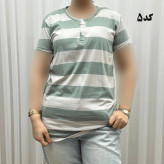 تیشرت نخی پنبه H&M جلودکمه کد 1164 چهارفصل زنانه و دخترانه تنخور راحت سایزبندی کامل