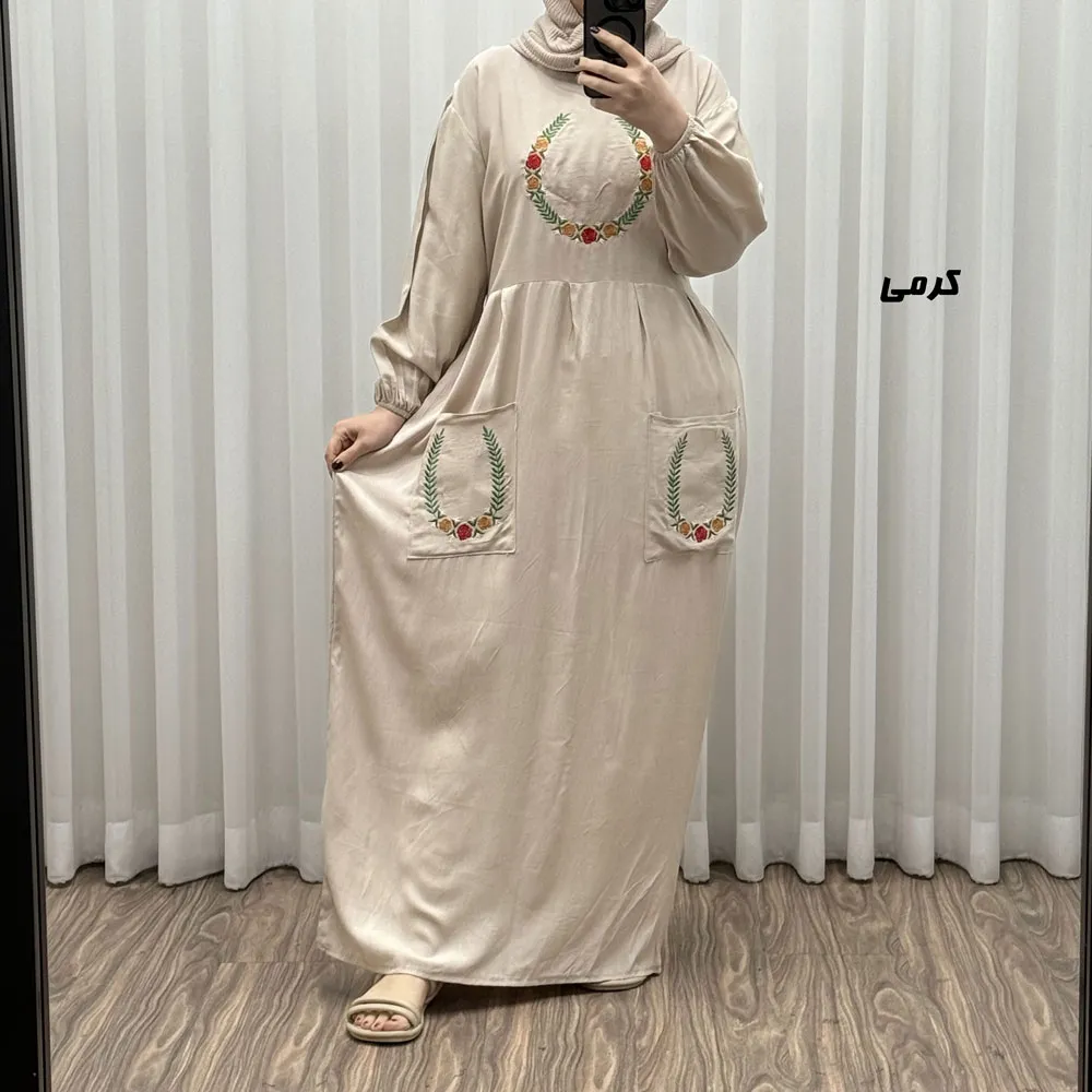 پیراهن گلدوزی نخی مدل خاطره کد 1780