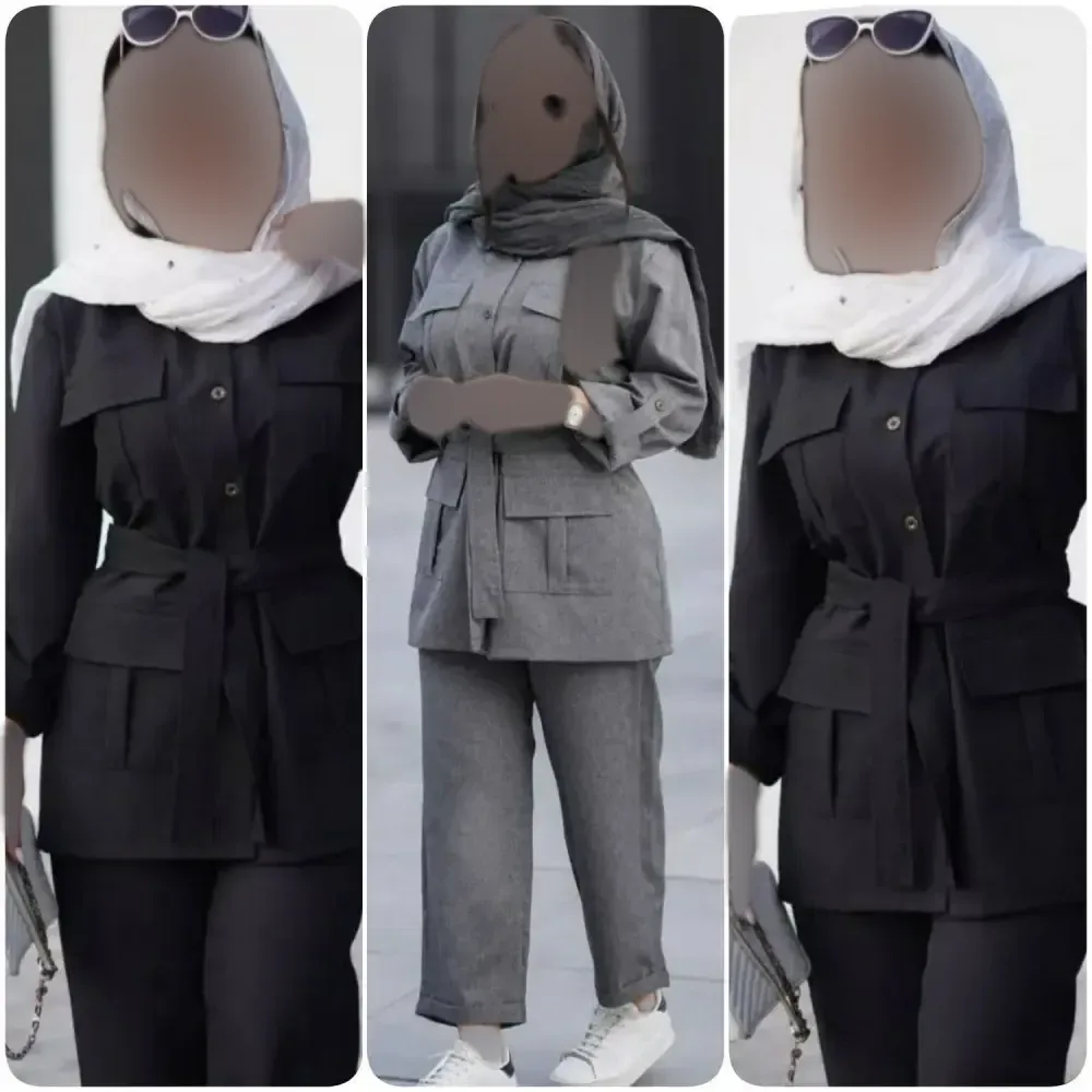 ست مانتو و شلوار زنانه مدل کژال جنس پرشین مکانیک فری سایز 38 تا 46