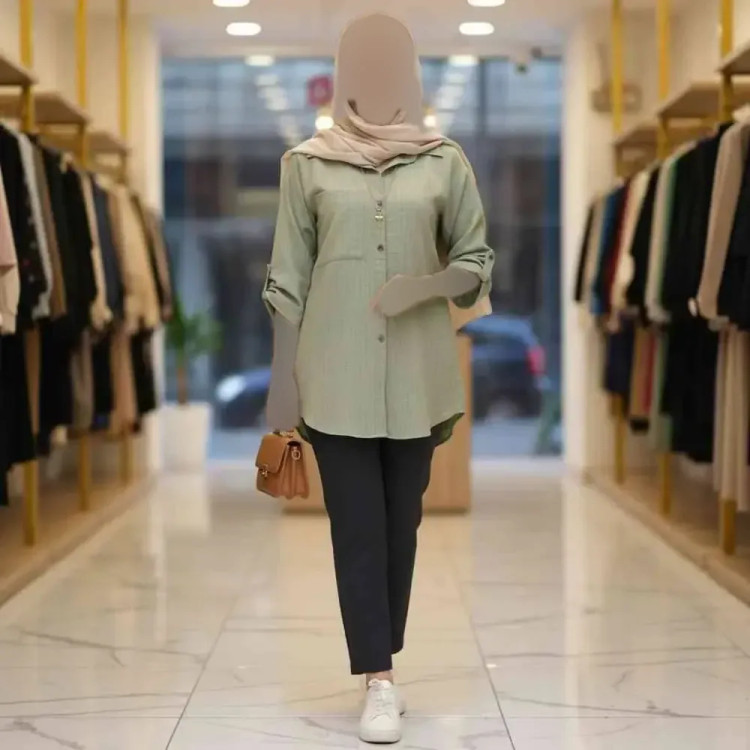 شومیز مانتویی زنانه مدل دیپلمات جنس شانتون در 4 رنگ متنوع