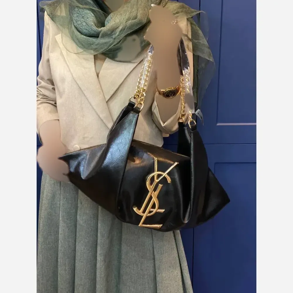 کیف زنانه مجلسی یاشیل جنس چرم رنگ مشکی