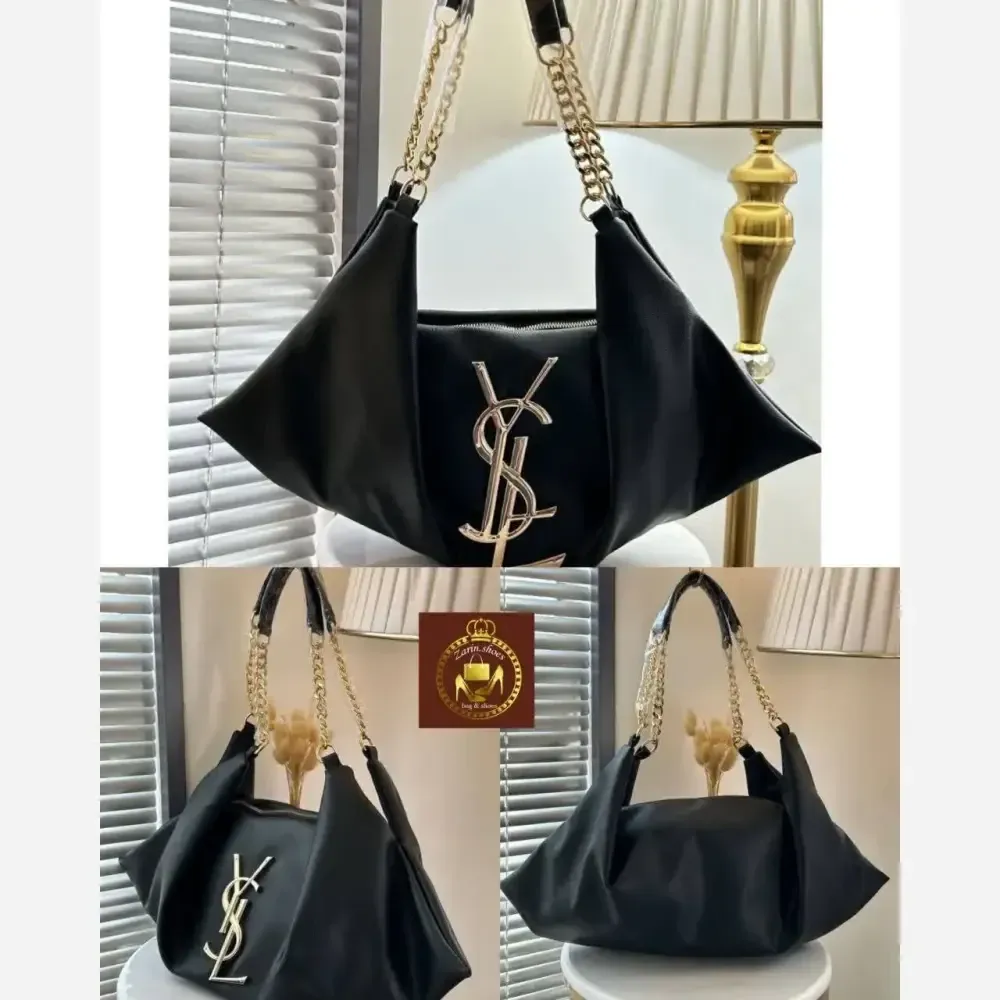 کیف زنانه مجلسی یاشیل جنس چرم رنگ مشکی