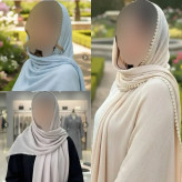 شال پلیسه لبه عدسی زنانه ابعاد 175 در 75 سانتی متر