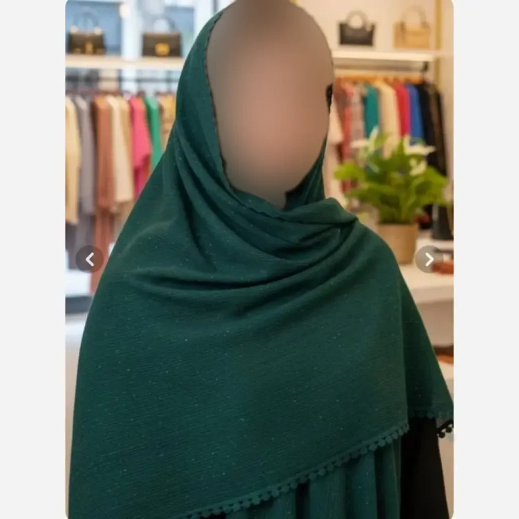 شال پلیسه لبه عدسی زنانه ابعاد 175 در 75 سانتی متر