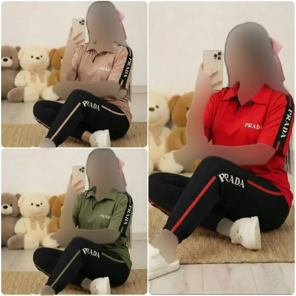 ست لباس زنانه مدل PRADA جنس پنبه گلکسی فری سایز 38 تا 44