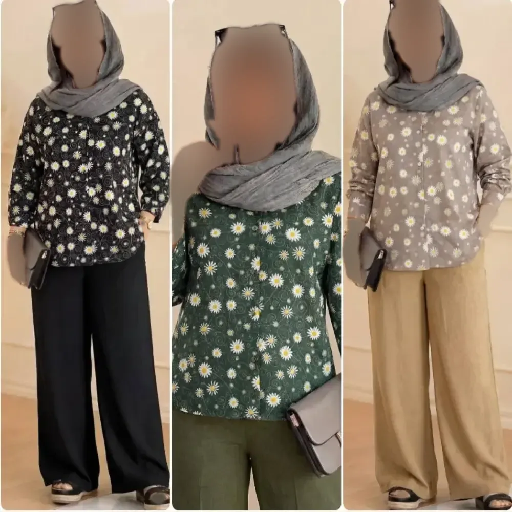 ست شومیز و شلوار زنانه مدل ژاکلین فری سایز 38 تا 46 جنس بوگاتی و شانتون