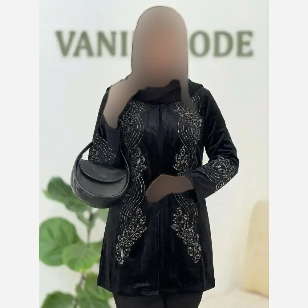 کت مجلسی زنانه مدل آنیل جنس مازراتی رنگ مشکی فری سایز 38 تا 46