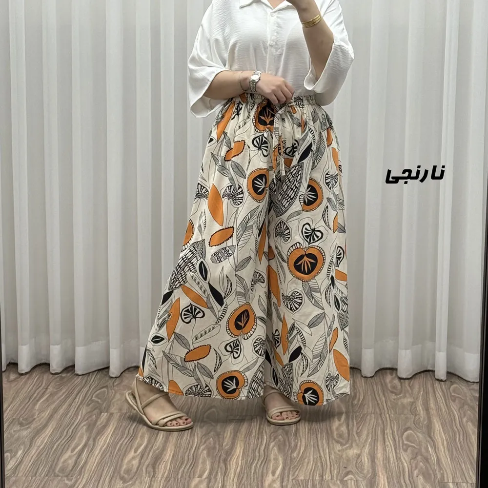دامن شلواری لنین برگ کد P1793