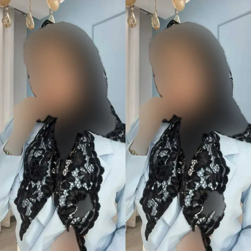 مینی اسکارف توری مشکی فری سایز با طرح دانتل
