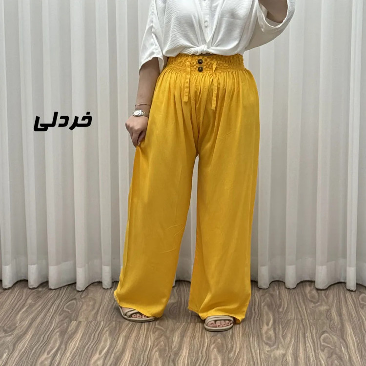 شلوار نخی کمر کش برماندو کد J1792
