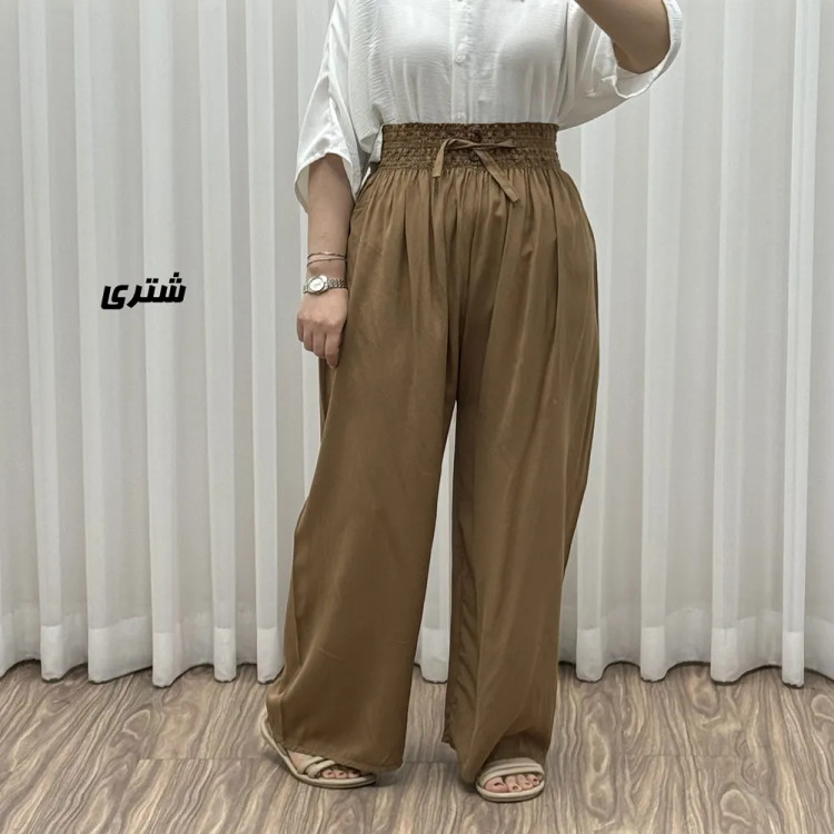 شلوار نخی کمر کش برماندو کد J1792