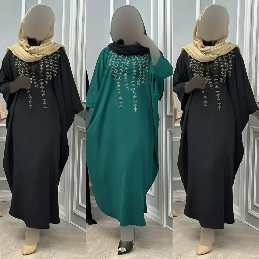 عبا نگین ریسه ای زنانه جنس الیزه درجه یک فری سایز قد 135