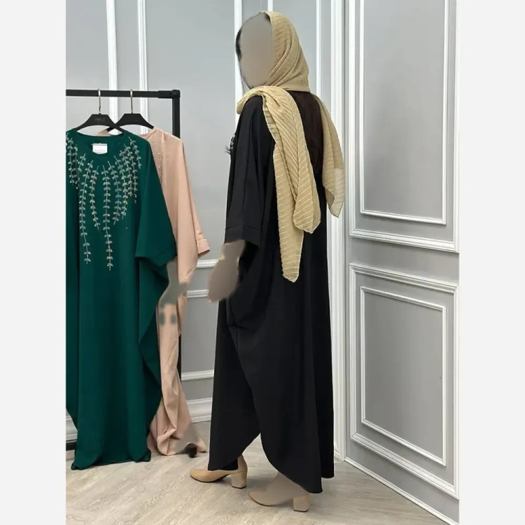 عبا نگین ریسه ای زنانه جنس الیزه درجه یک فری سایز قد 135