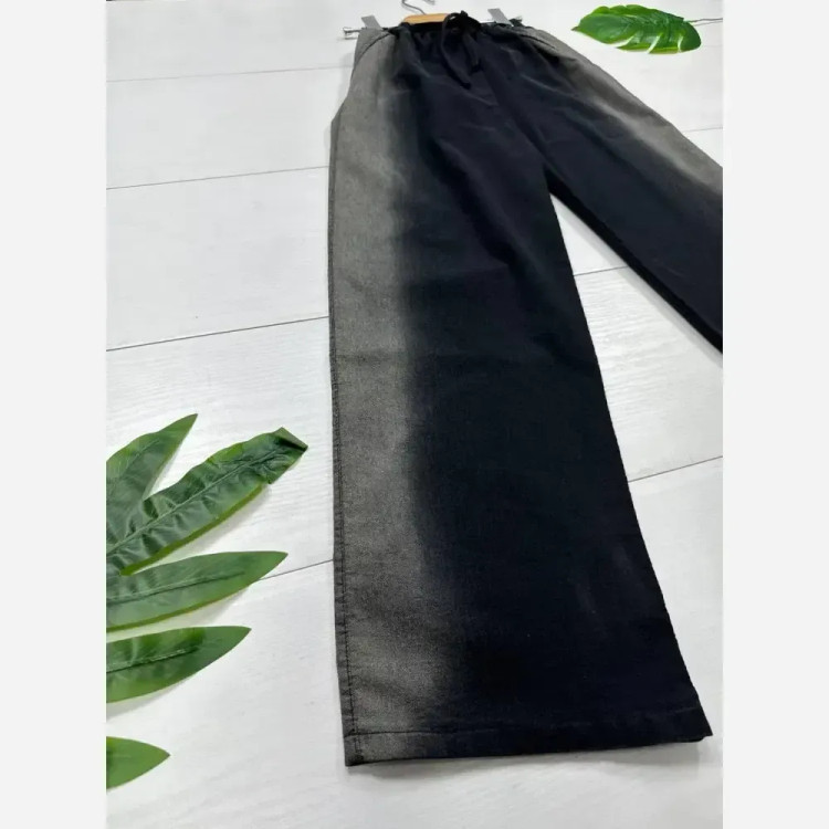 شلوار فول بگ جین سنگشور شده مردانه و زنانه در رنگبندی مشکی و آبی سایز XL تا 3XL