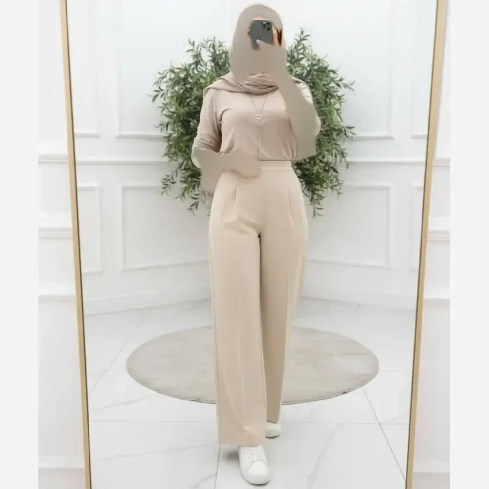 شلوار بگ زنانه پارچه مازراتی 330 گرم اعلا قد 105 سایز 38 تا 52