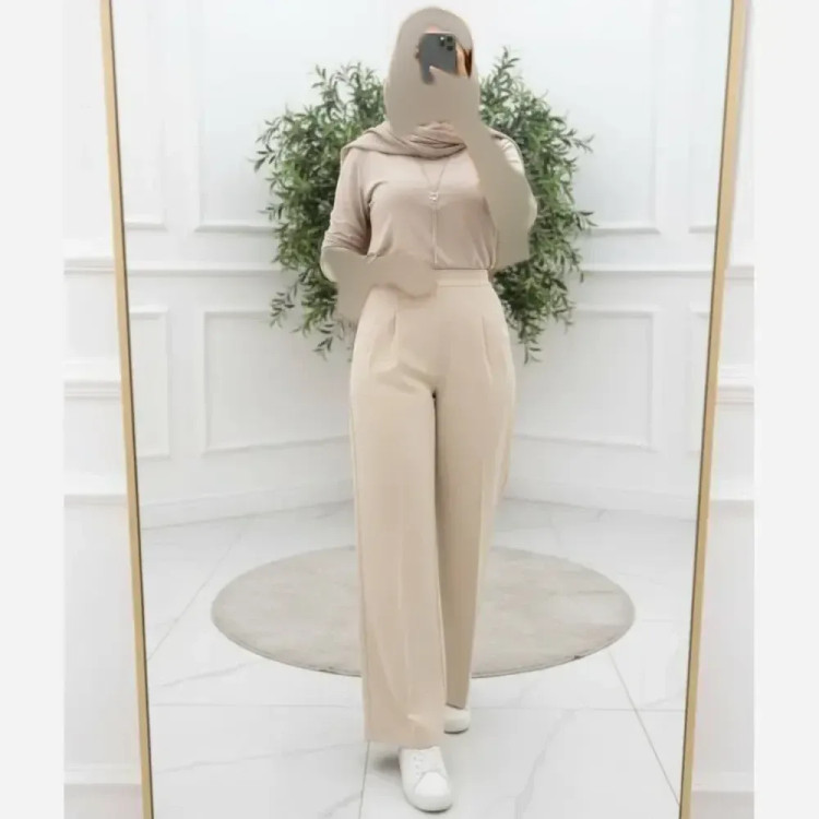 شلوار بگ زنانه پارچه مازراتی 330 گرم اعلا قد 105 سایز 38 تا 52