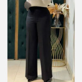 شلوار بگ زنانه پارچه مازراتی 330 گرم رنگ مشکی قد 105 سایز 38 تا 52