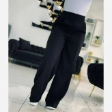 شلوار بگ زنانه پارچه مازراتی 330 گرم رنگ مشکی قد 105 سایز 38 تا 52