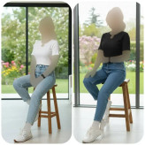 تیشرت یقه دلبری قلبی زنانه جنس فانریپ کبریتی فری سایز