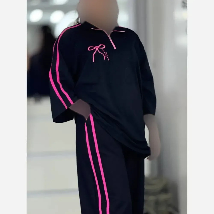 ست تیشرت و شلوار زنانه مدل ژاله جنس پنبه گلکسی فری سایز 38 تا 46
