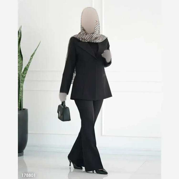 کت زنانه سوپر مازراتی مدل 202 رنگ مشکی مزون دوزی شده