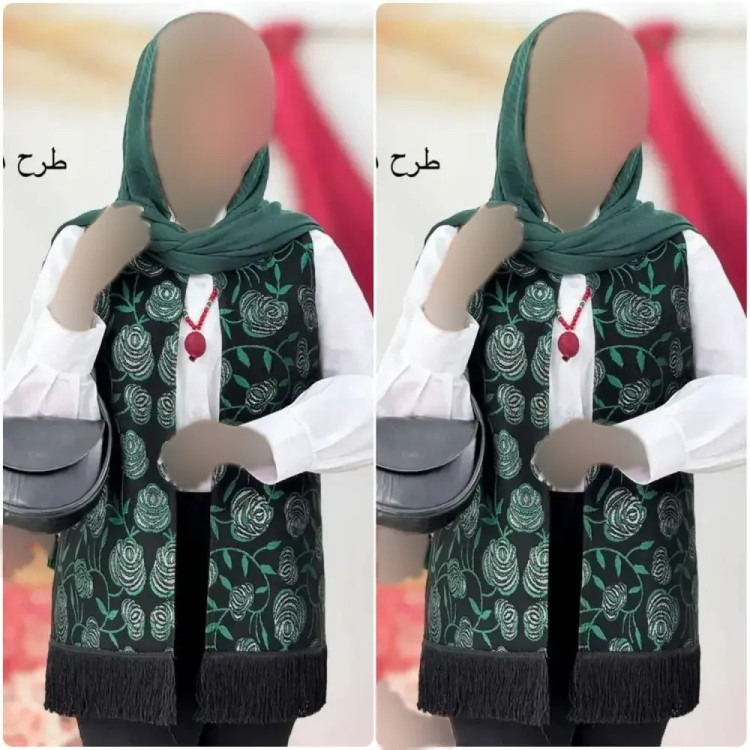 شومیز زنانه مدل ناردون جنس تافته و پرشین طرح گل سبز سایز فری 38 تا 46