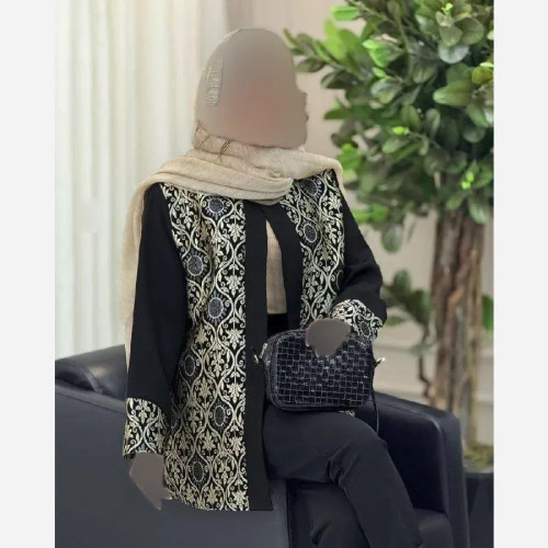 کت زنانه ماندانا مدل سوزن دوزی شده جنس پرشین مکانیک فری سایز 36 تا 46