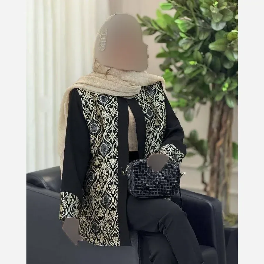 کت زنانه ماندانا مدل سوزن دوزی شده جنس پرشین مکانیک فری سایز 36 تا 46
