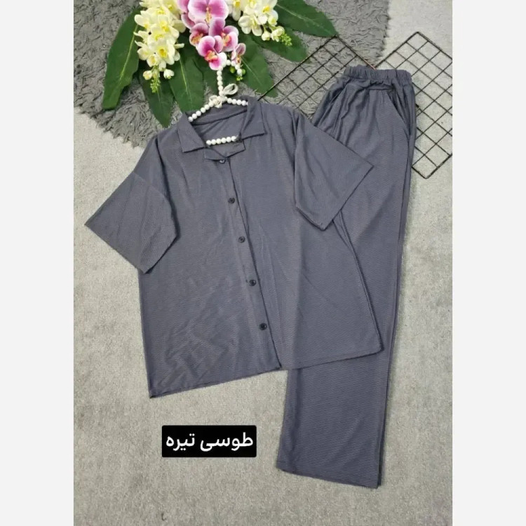 ست بلوز و شلوار زنانه مدل کاوه جنس بیسکویتی فری سایز 36 تا 46