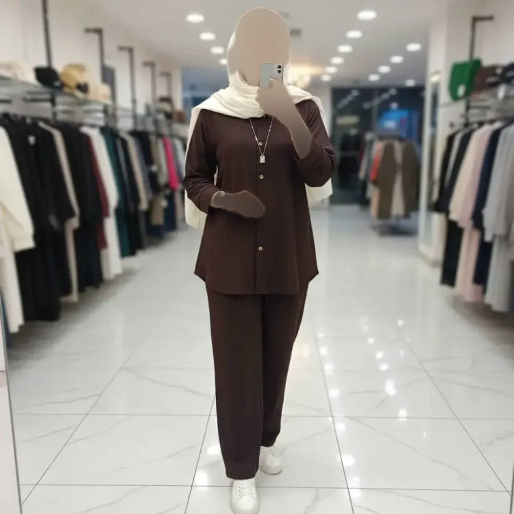 ست مانتو شلوار زنانه جنس مراکشی مدل بسکوییتی فری سایز