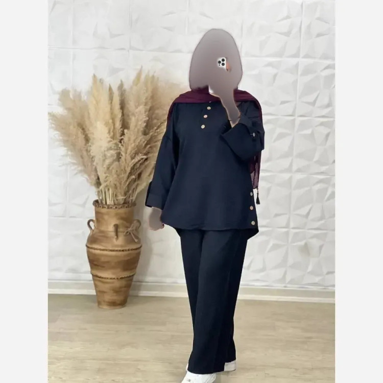 ست شومیز و شلوار زنانه مدل ساناز جنس ایوا فری سایز تا 48