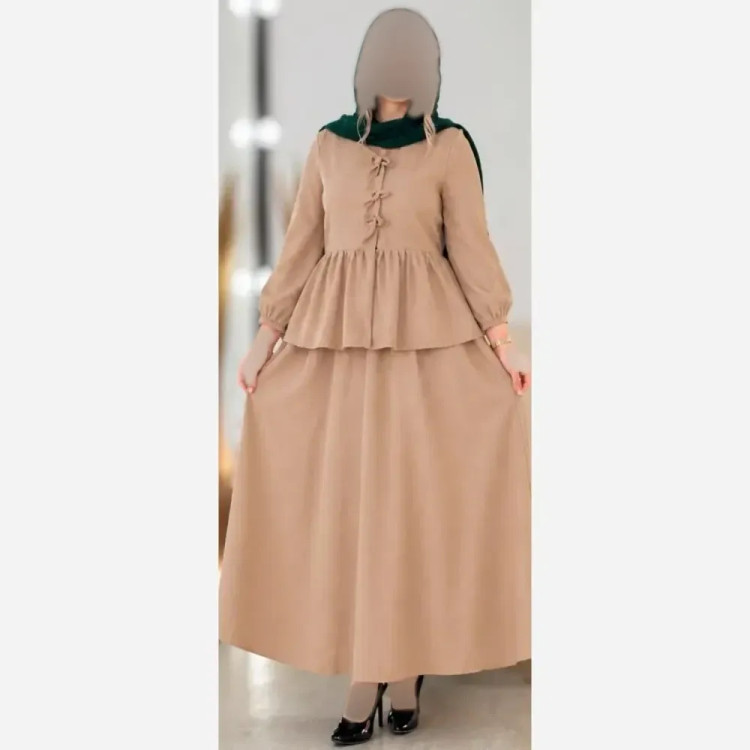 ست بلوز و دامن زنانه مدل پاپایا جنس شانتون سایز فری 36 تا 46