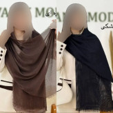 شال پلیسه لمه دار دور ریش زنانه ابعاد 75 در 175 سانتی متر