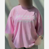 تیشرت باکسی زنانه طرح BROOKLYN جنس سوپر پنبه فری سایز