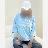 تیشرت باکسی زنانه طرح BROOKLYN جنس سوپر پنبه فری سایز