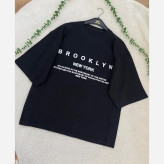 تیشرت باکسی زنانه طرح BROOKLYN جنس سوپر پنبه فری سایز