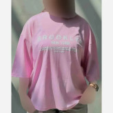 تیشرت باکسی زنانه طرح BROOKLYN جنس سوپر پنبه فری سایز