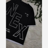 تیشرت لش NEX مشکی با جنس نخ پنبه باکیفیت و سایز فری تا 48