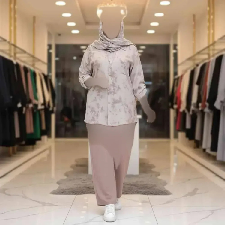 ست مانتو شلوار زنانه شانتون فری سایز مدل گازوئیلی