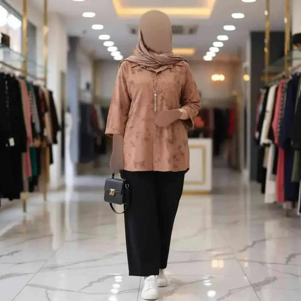 ست مانتو شلوار زنانه شانتون فری سایز مدل گازوئیلی