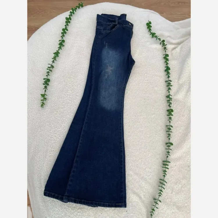 شلوار جین زنانه شافل بگ جنس جین ترک قد 105