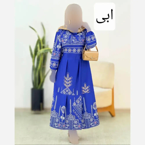 پیراهن ساحلی چاپی زنانه جنس بوگاتی فری سایز تا 46 قد 130