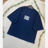 تیشرت باکسی زنانه طرح MIU MIU جنس سوپر پنبه فری سایز