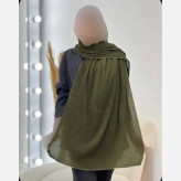 شال پلیسه لمه دوزی زنانه ابعاد 75 در 175 سانتی متر