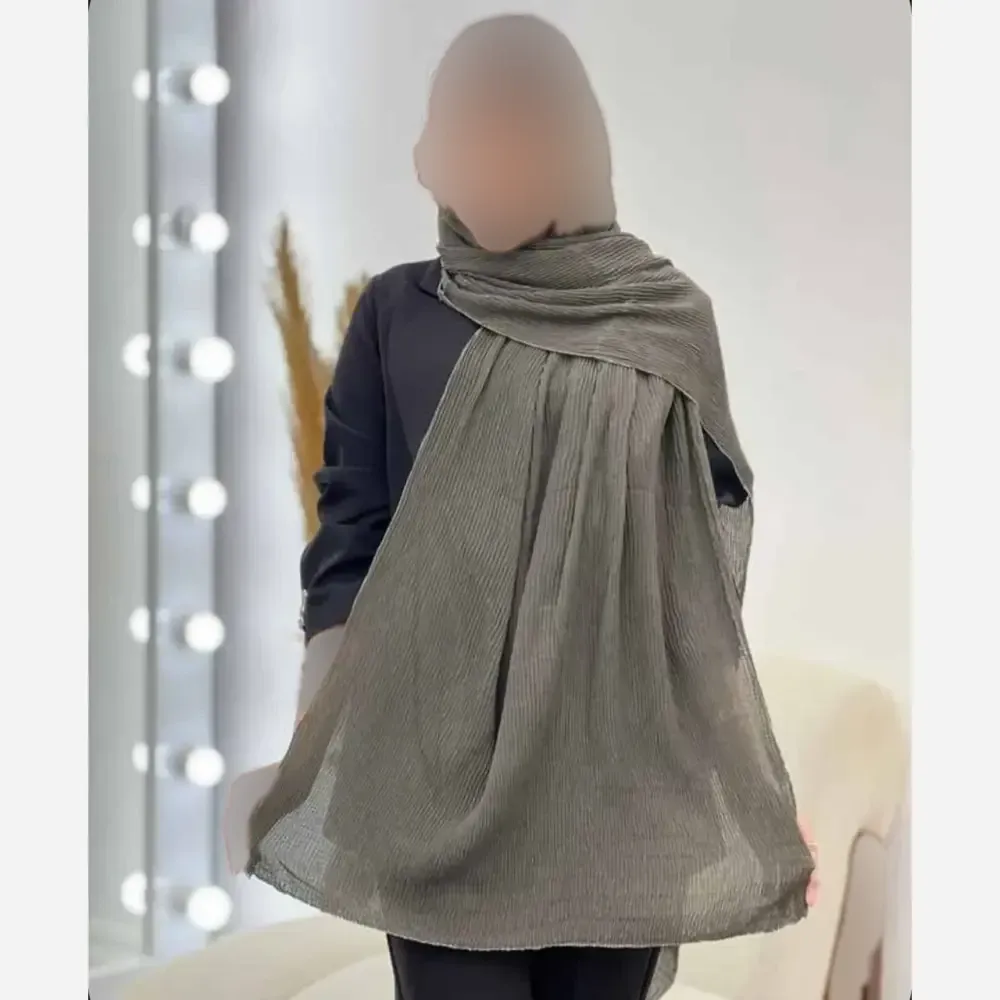 شال پلیسه لمه دوزی زنانه ابعاد 75 در 175 سانتی متر