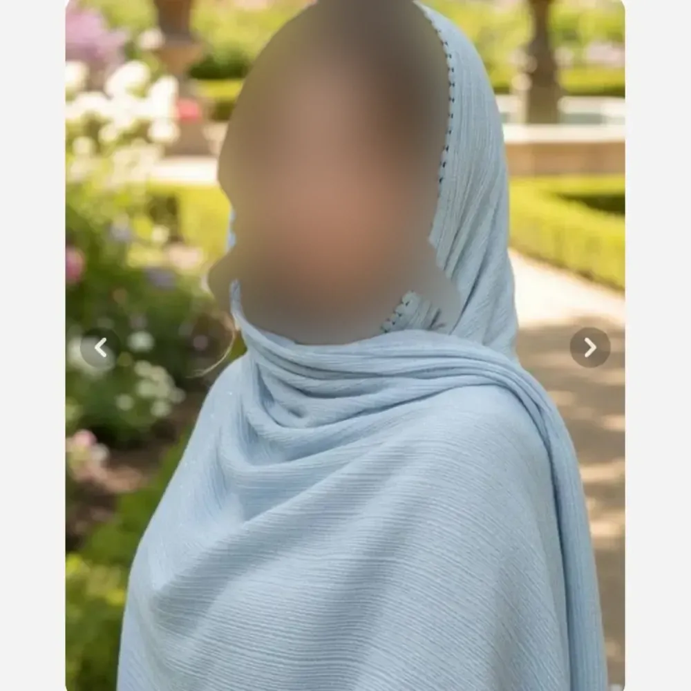 شال پلیسه لبه عدسی زنانه ابعاد 175 در 75 سانتی متر