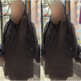 شال نخی سه بعدی مشکی سبک و خنک ابعاد 50 در 210 سانتی متر