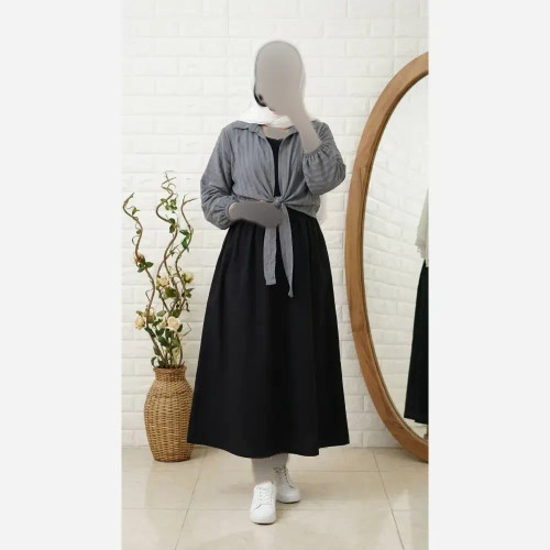 ست سارافون کتان لینن و شومیز دلتا کراش مدل گره ای فری سایز 38 تا 46